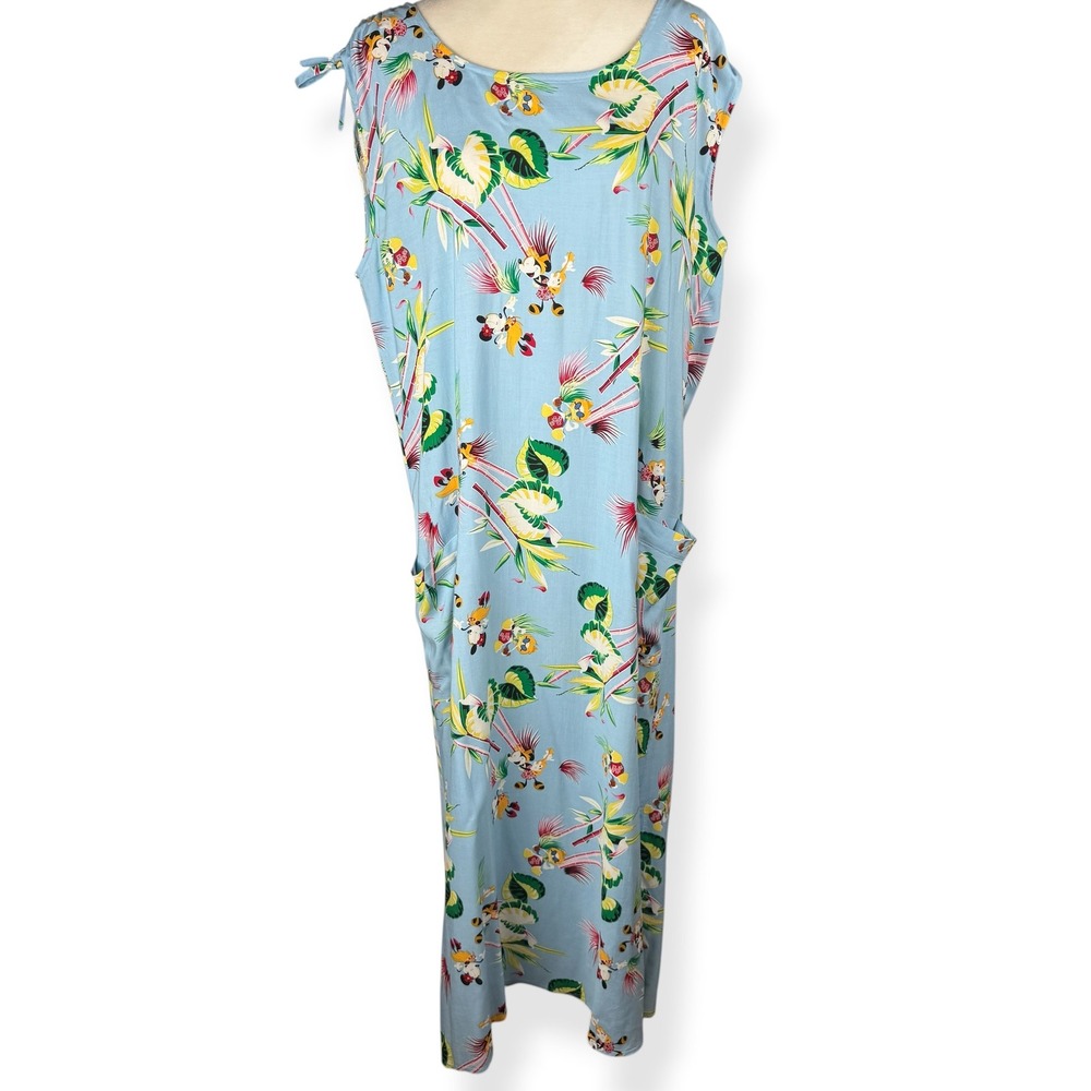 Disney Store Vintage 90s Tropical Dress Womens Size XL Hawaiian Mickey Mouse